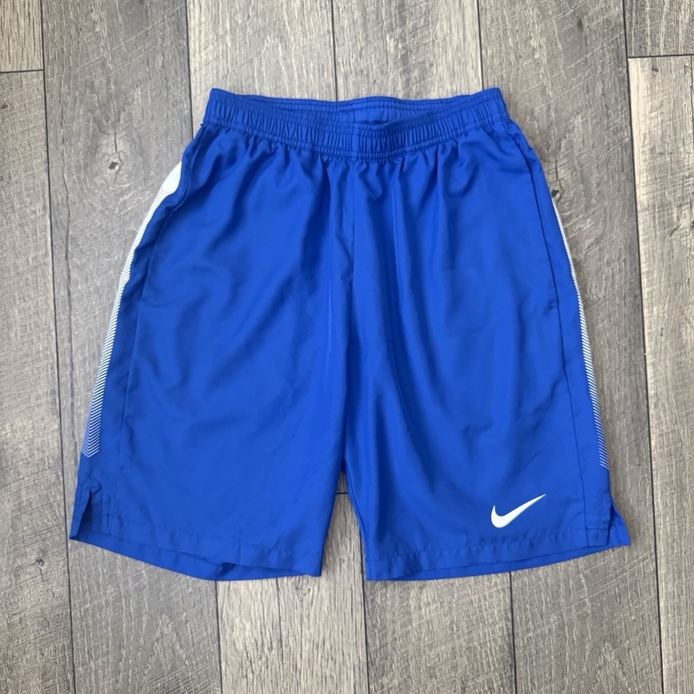 Nike Dri-FIT Swoosh Athletic Running Gym Training Tennis Shorts Blue Mens Small